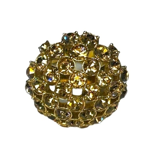 Kate Spade ♠️ Lady Marmalade Gold Tone and Crystal Ring - Picture 2 of 5